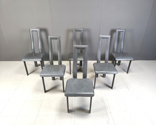 Italian Model Regia Dining Chairs by Antonello Mosca for Ycami, 1980s, Set of 6-IRH-2043145