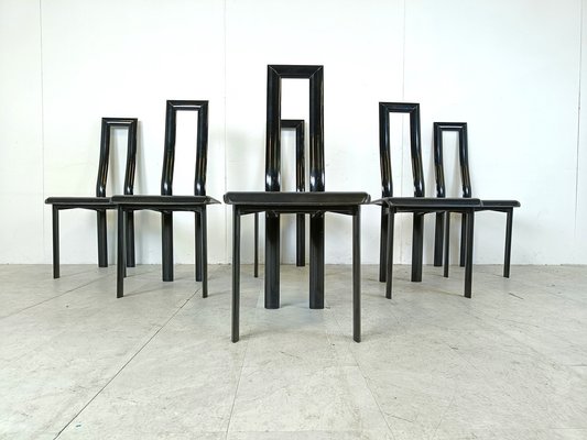 Italian Model Regia Dining Chairs by Antonello Mosca for Ycami, 1980s, Set of 6-IRH-1822084