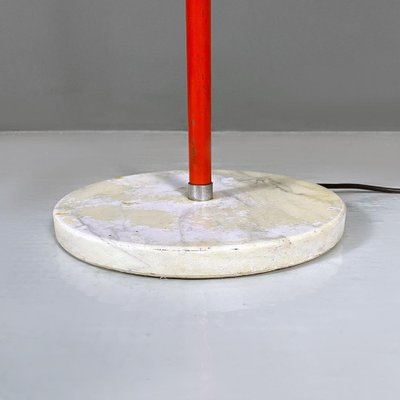 Italian Modern Adjustable Floor Lamp in Red and Chromed Metal with Marble Base by Goffredo Reggiani, 1970-GDD-1324657