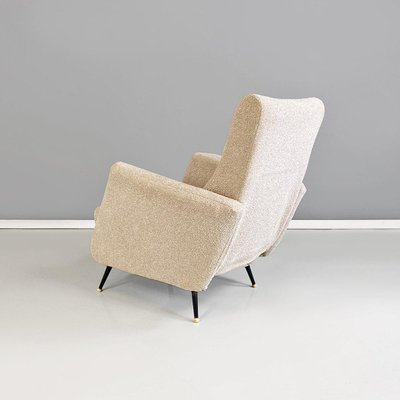 Italian Modern Armchairs in Light Gray Bouclé Fabric and Black Metal, 1960s, Set of 2-GDD-1806606