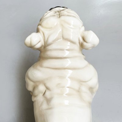 Italian Modern Beige & Black Ceramic Sculpture of Standing Bulldog, 1970s-GDD-1306578