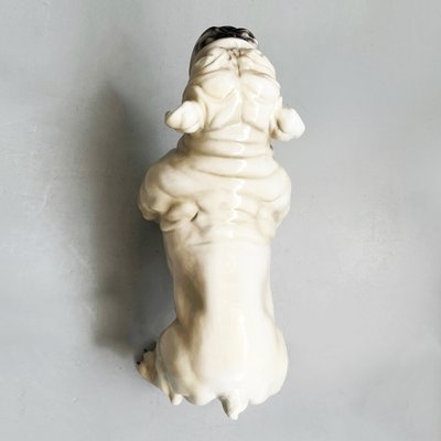 Italian Modern Beige & Black Ceramic Sculpture of Standing Bulldog, 1970s-GDD-1306578