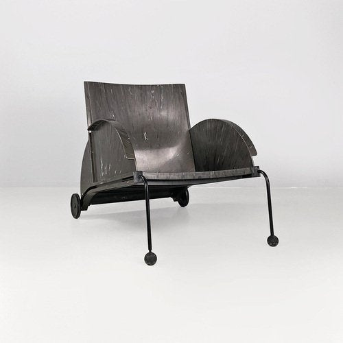 Italian Modern Black 4841 Armchair attributed to Anna Castelli Ferreri for Kartell, 1980s