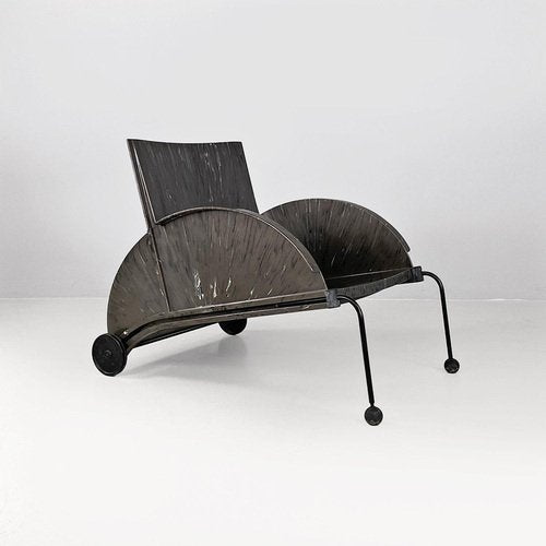 Italian Modern Black 4841 Armchair attributed to Anna Castelli Ferreri for Kartell, 1980s