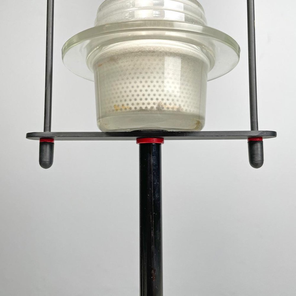 Italian Modern Black and White Metal Table Lamp with Directional Light, 1980s