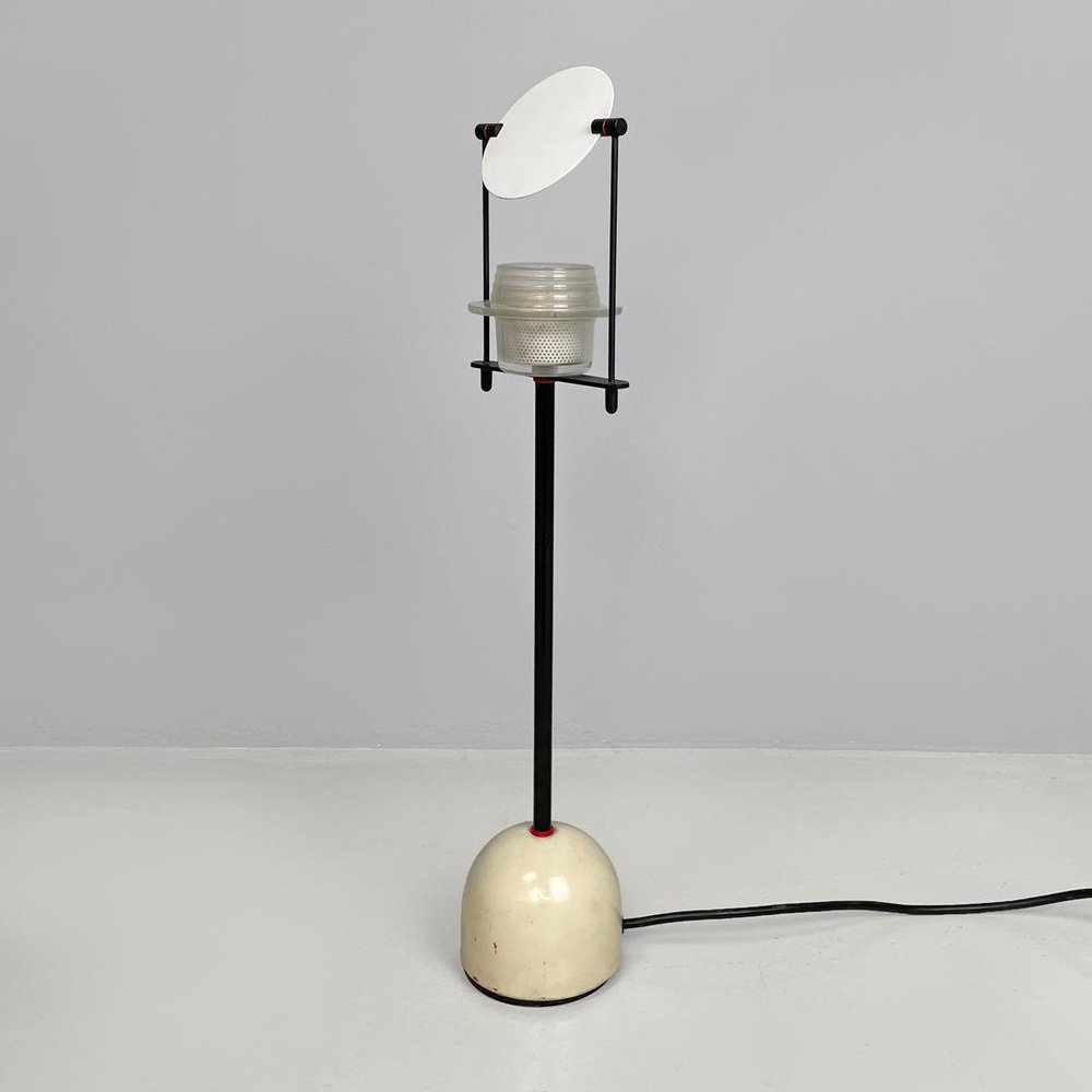 Italian Modern Black and White Metal Table Lamp with Directional Light, 1980s