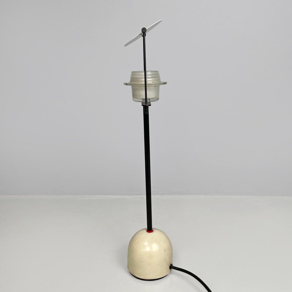 Italian Modern Black and White Metal Table Lamp with Directional Light, 1980s