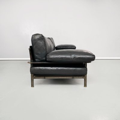 Italian Modern Black Leather Diesis Sofa by Antonio Citterio for B&B, 1980s-GDD-1351664