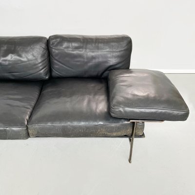 Italian Modern Black Leather Diesis Sofa by Antonio Citterio for B&B, 1980s-GDD-1351664