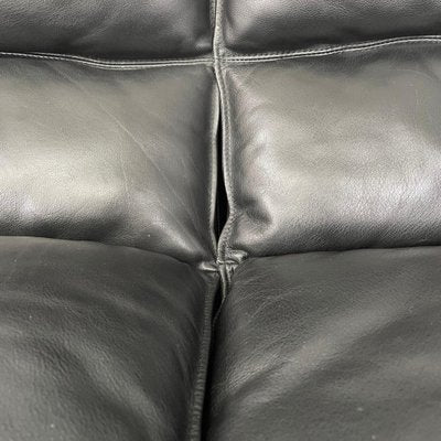 Italian Modern Black Leather Sofa by Carlo Bartoli Rossi for Albizzate, 1970s-GDD-1819715