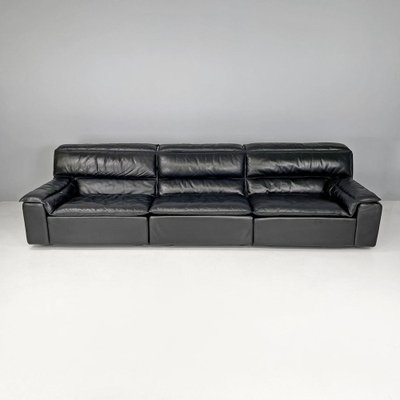 Italian Modern Black Leather Sofa by Carlo Bartoli Rossi for Albizzate, 1970s-GDD-1819715