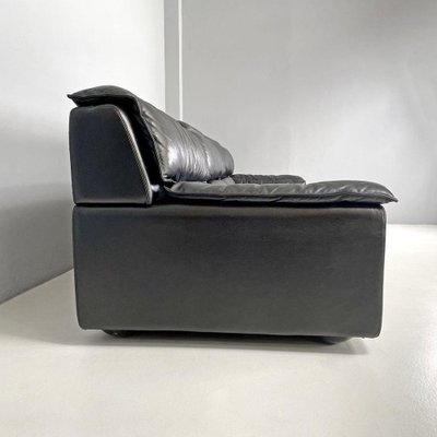 Italian Modern Black Leather Sofa by Carlo Bartoli Rossi for Albizzate, 1970s-GDD-1819715