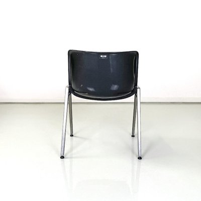 Italian Modern Black Plastic Chairs Modus SM 203 attributed to Borsani for Tecno, 1980s, Set of 8-GDD-1761422