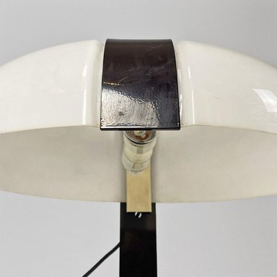 Italian Modern Brown Metal and White Plastic Table Lamp, 1970s-GDD-1812252