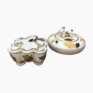 Italian Modern Ceramic Deruta Boxes, 1960s, Set of 2-NMK-604797