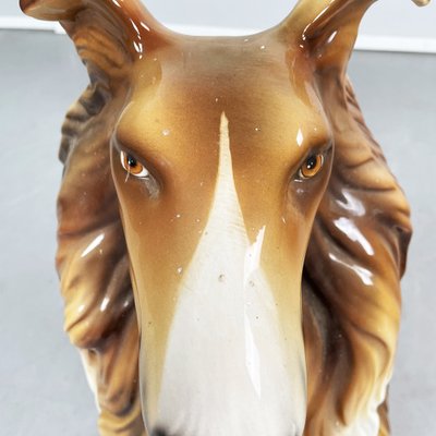 Italian Modern Ceramic Sculpture of Sitting Collie Dog, 1970s-GDD-1306577