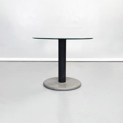 Italian Modern Coffee Table in Green Glass, Black Metal and Grey Stone, 1980s-GDD-1363621