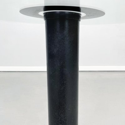 Italian Modern Coffee Table in Green Glass, Black Metal and Grey Stone, 1980s-GDD-1363621