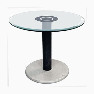 Italian Modern Coffee Table in Green Glass, Black Metal and Grey Stone, 1980s-GDD-1363621