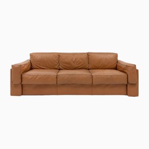 Italian Modern Cognac Leather Sofa-KMC-1743247