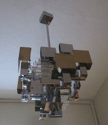 Italian Modern Cubist Chandelier by Gaetano Sciolari, 1960s-ED-1732878