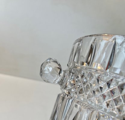 Italian Modern Cut Crystal Ice Bucket with Tong, 1960s, Set of 2-LCR-1780316