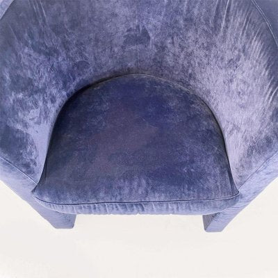 Italian Modern Dark Blue Velvet Armchairs from Pozzetto, 1970s, Set of 2-GDD-1797786