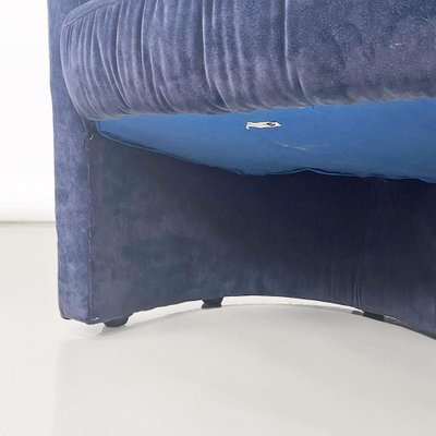 Italian Modern Dark Blue Velvet Armchairs from Pozzetto, 1970s, Set of 2-GDD-1797786