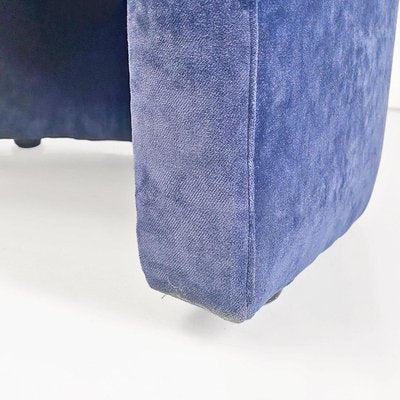 Italian Modern Dark Blue Velvet Armchairs from Pozzetto, 1970s, Set of 2-GDD-1797786