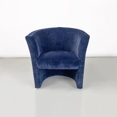 Italian Modern Dark Blue Velvet Armchairs from Pozzetto, 1970s, Set of 2-GDD-1797786