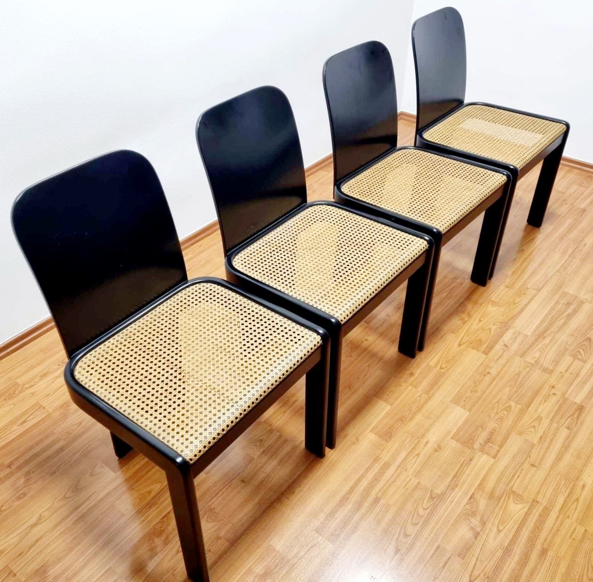 Italian Modern Dining Chairs by Pierluigi Molinari for Pozzi Milano, 1970s, Set of 4