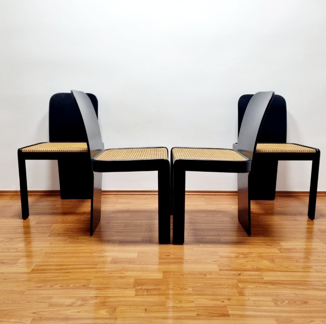 Italian Modern Dining Chairs by Pierluigi Molinari for Pozzi Milano, 1970s, Set of 4