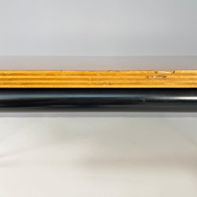 Italian Modern Dining Table or Desk in Wood and Black Metal, 1980s-GDD-1821587