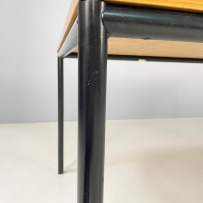 Italian Modern Dining Table or Desk in Wood and Black Metal, 1980s-GDD-1821586