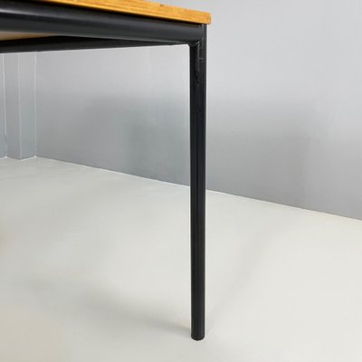 Italian Modern Dining Table or Desk in Wood and Black Metal, 1980s-GDD-1821586