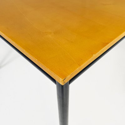 Italian Modern Dining Table or Desk in Wood and Black Metal, 1980s-GDD-1821587