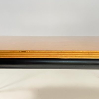 Italian Modern Dining Table or Desk in Wood and Black Metal, 1980s-GDD-1821586