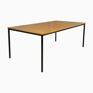 Italian Modern Dining Table or Desk in Wood and Black Metal, 1980s-GDD-1821587