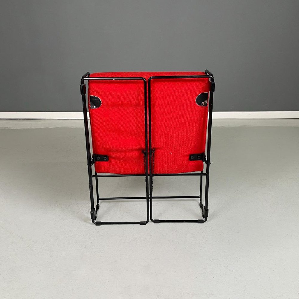 Italian Modern Foldable Red Armchairs by Jolly Cappai Mainardis for Alfeo, 1980s