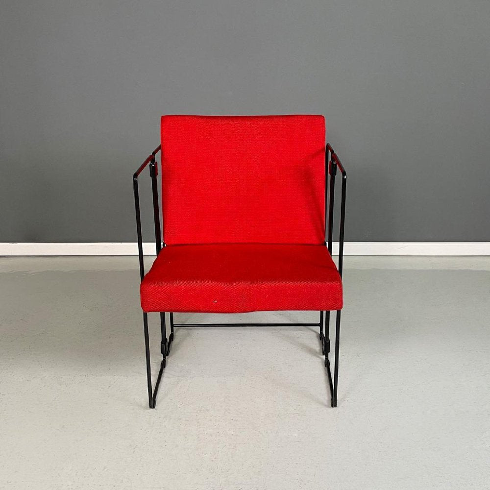 Italian Modern Foldable Red Armchairs by Jolly Cappai Mainardis for Alfeo, 1980s