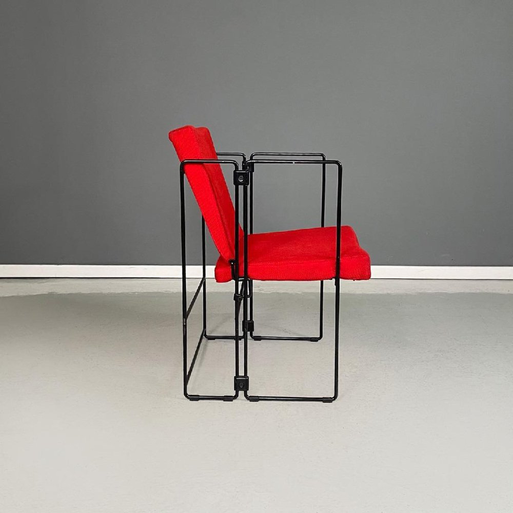 Italian Modern Foldable Red Armchairs by Jolly Cappai Mainardis for Alfeo, 1980s