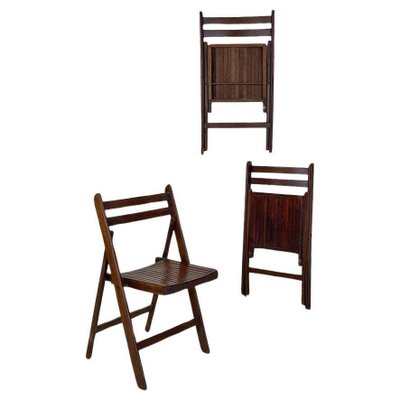 Italian Modern Folding Chairs in Teak, 1960s, Set of 3-GDD-1779813