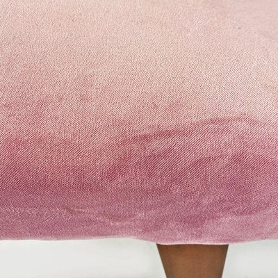 Italian Modern Footstool in Wood and Pink Velvet, 1960-GDD-1770744