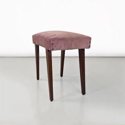 Italian Modern Footstool in Wood and Pink Velvet, 1960-GDD-1770744