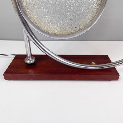 Italian Modern Geometrical Table Lamp in Crafted Glass, Metal and Wood, 1980s-GDD-1784815