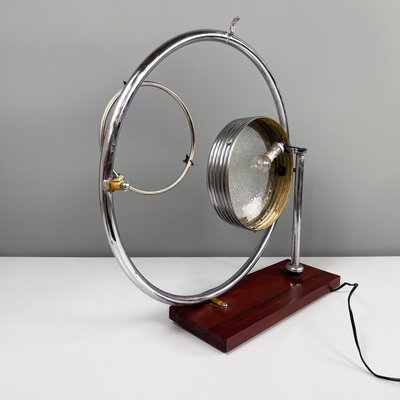 Italian Modern Geometrical Table Lamp in Crafted Glass, Metal and Wood, 1980s-GDD-1784815