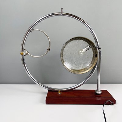 Italian Modern Geometrical Table Lamp in Crafted Glass, Metal and Wood, 1980s-GDD-1784815