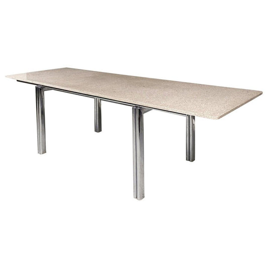 Italian Modern Granite & Steel Dining Table attributed to Zeev Aram for Gavina, 1970s