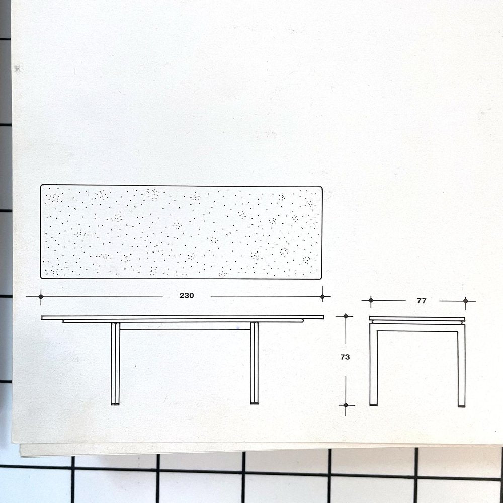 Italian Modern Granite & Steel Dining Table attributed to Zeev Aram for Gavina, 1970s