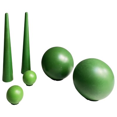 Italian Modern Green Plastic Props from Scenography, 1990s, Set of 6-GDD-1333914